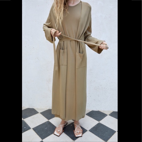 ZARA LONG KNIT JACKET WITH POCKETS | SIZE: L | NWT - Picture 2 of 9